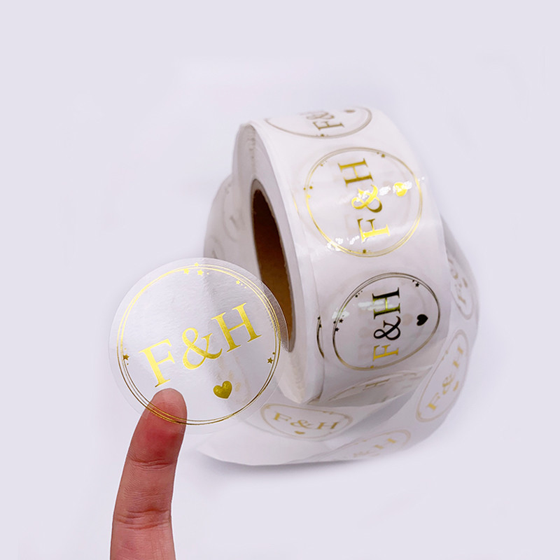 2x8cm Gold Foil Sticker Labels , Heat Resistant Gold Stamping Sticker