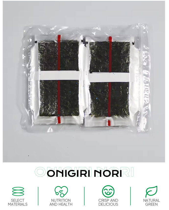 Dark Green Custom Safe Food Triangle Plastic Onigiri Nori Rice Seaweed Nori Sheets