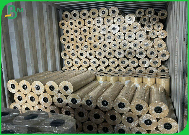 42gr 50gr 55gr Gloss One Side Brown Ribbed Kraft Paper Roll for Paper Box 