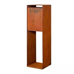 China Outdoor Waterproof Metal Post Office Box Key Lock Corten Steel Mailboxes wholesale