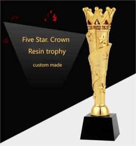 China Medal Style Custom Resin Trophies Gold Or Silver Plated wholesale