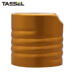 China 24 410 Disc Top Cap Aluminum Gold Press Durable For Cosmetic Bottle wholesale