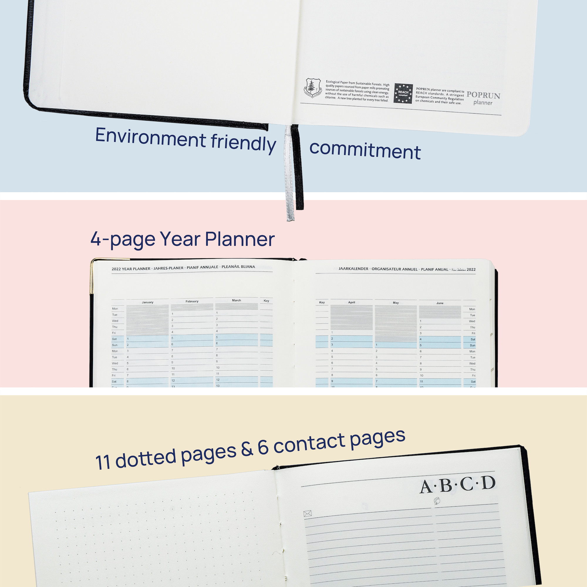 OEM ODM Brown Academic Daily Planner 2023 1 Page Per Day design