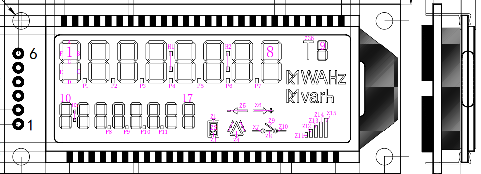 I2c Oled Lcd Screen 7 Segment Lcd Module 6H 9H 12H Viewing angle