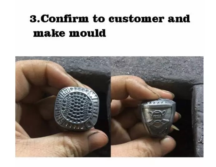 Die Casting Logo Deep Engraved Silver Sports Rings Youth Football Championship Rings