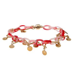 China Resin Gold Zircon Brass Magnets Handmade Beads Bracelets Gradient wholesale