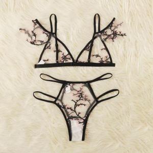 China Breathable Antibacterial Sexy Transparent Lace 82 Polyamide Flower Lace Bralette wholesale
