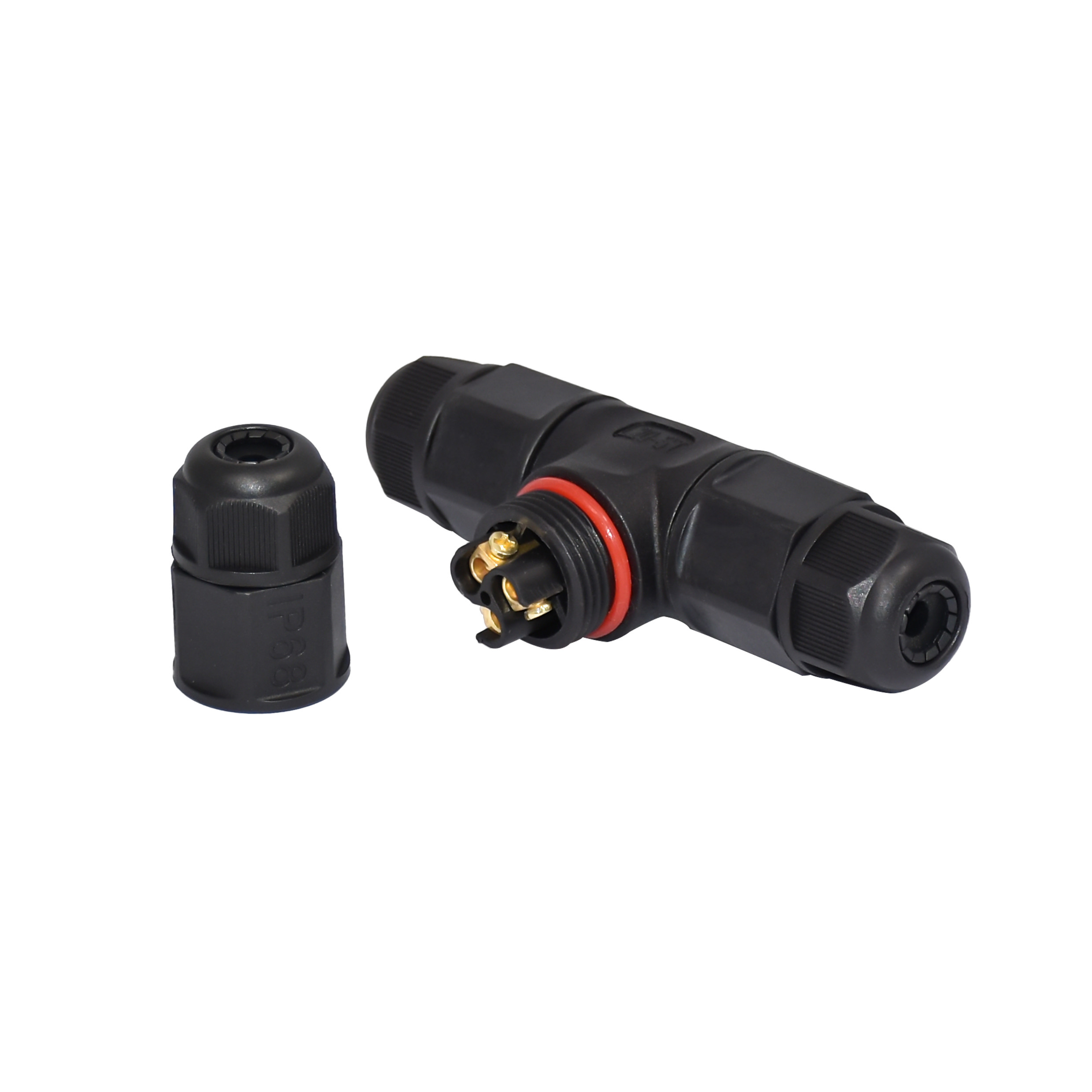 Plastic Straight Screw Type IP68 2Pin Waterproof LED Cable Connector
