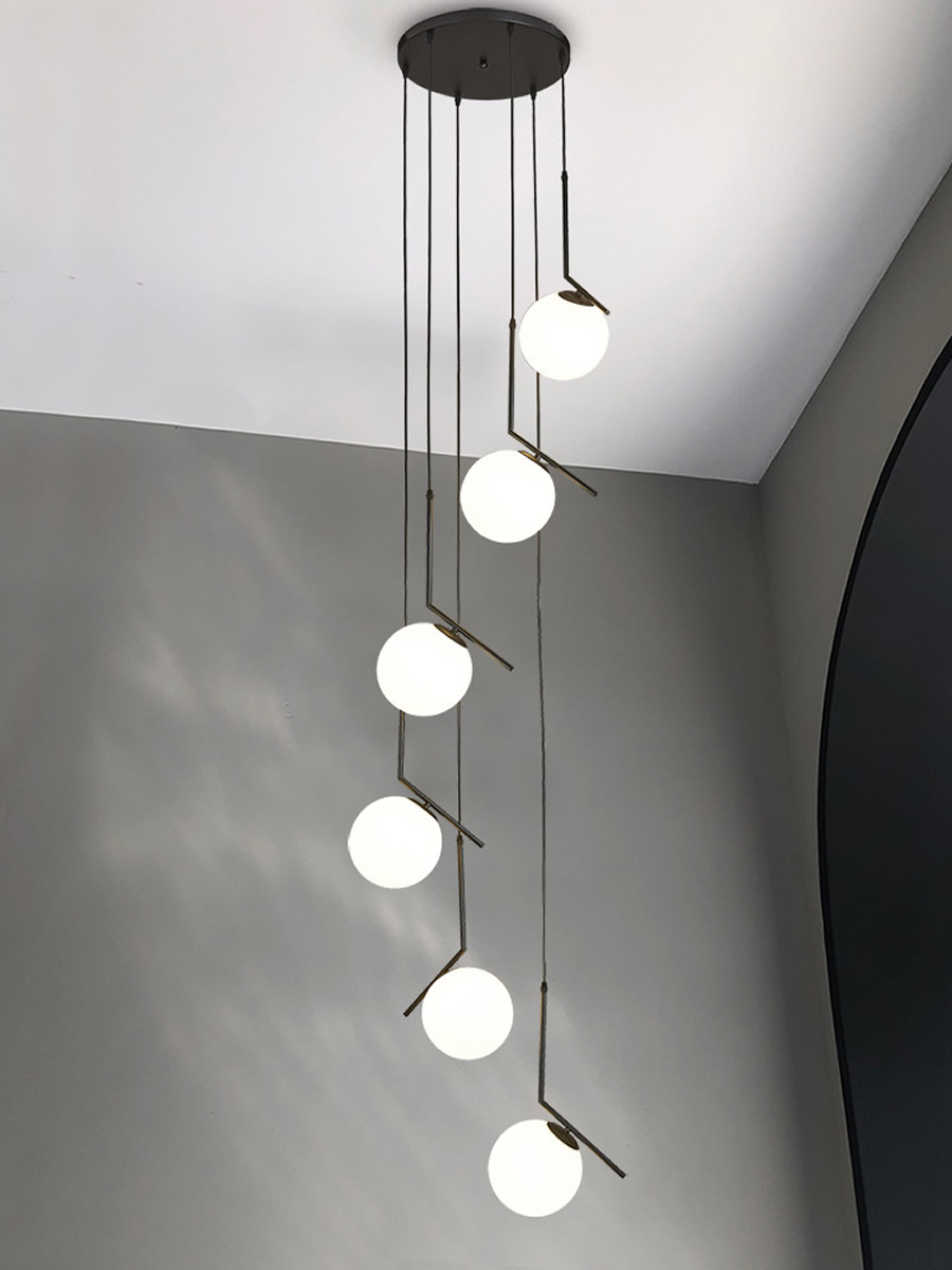 Long Pendant Lamp Modern Nordic Spiral Stair Hanging Light Dining Living Room Hotel Chandelier（WH-NC-69)