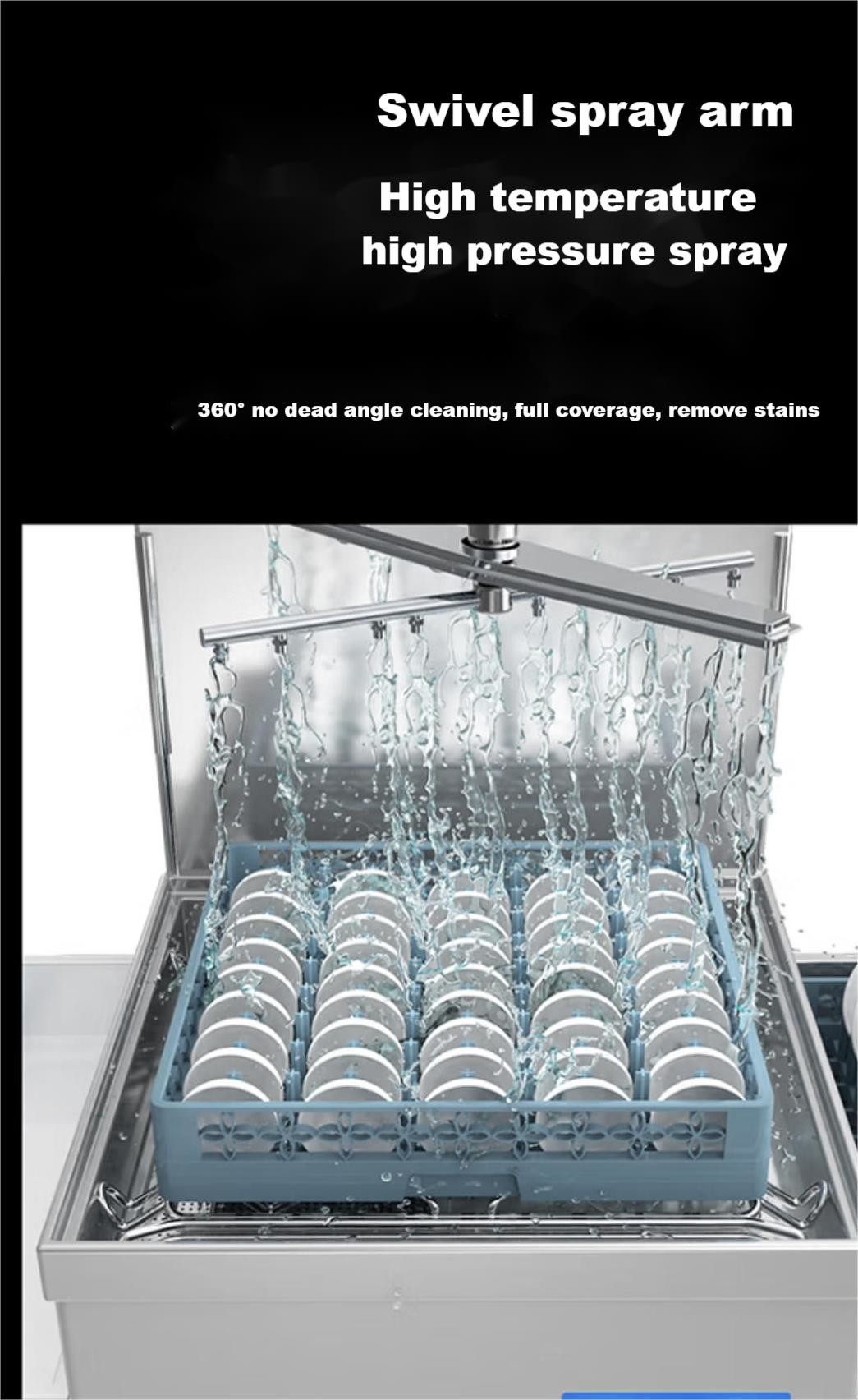 60AS Automatic Dishwasher Machine Fully Integrated Commercial Dishwasher Hood