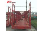Hydraulic Auto Carrier Trailer , Steel Gooseneck Car Carrier Semi Trailer