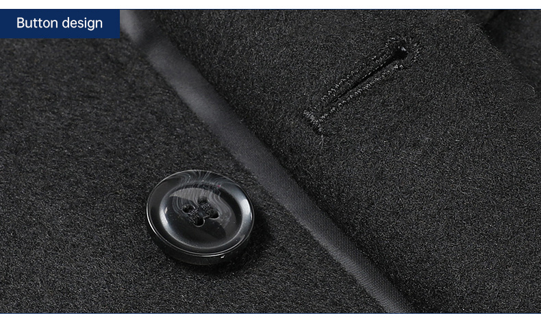 Regular Men's Woolen Coat Winter Solid Color Single-breasted Pocket Camel Male Long Trench Coat Mens Overcoat