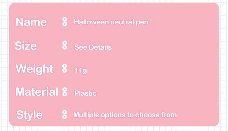 Creative Halloween Theme Gel Pen 0.5mm Cartoon Pumpkin Bat Ghost Gift Gel Pen