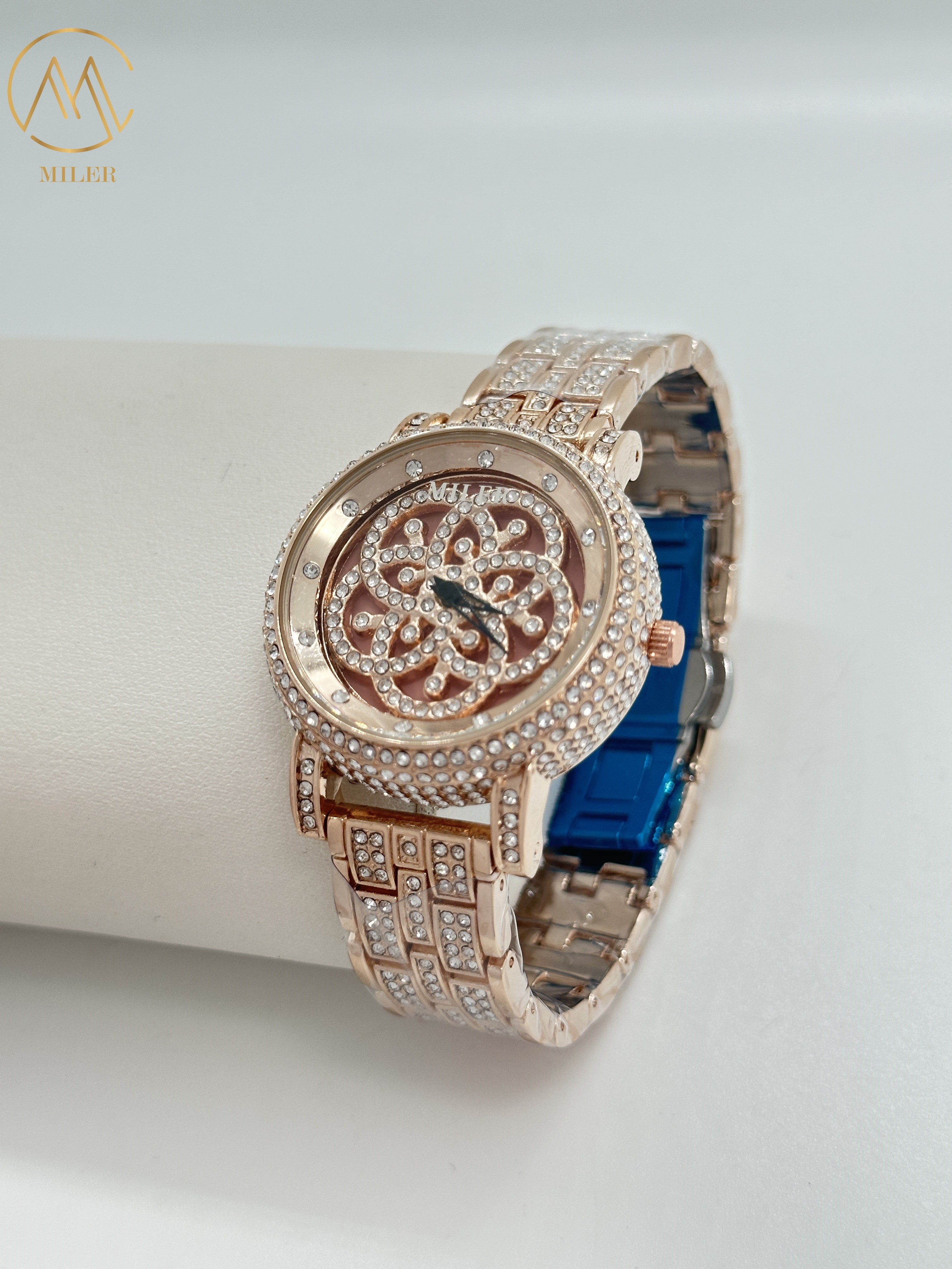 New Internet-Famous "Fortune Turns" Dual Rotating Dial Women's Quartz Diamond Waterproof Wrist Watch