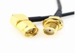 50ohm Nickel / Gold RF Coaxial Cable SMA Male Right Angle And Female Connector
