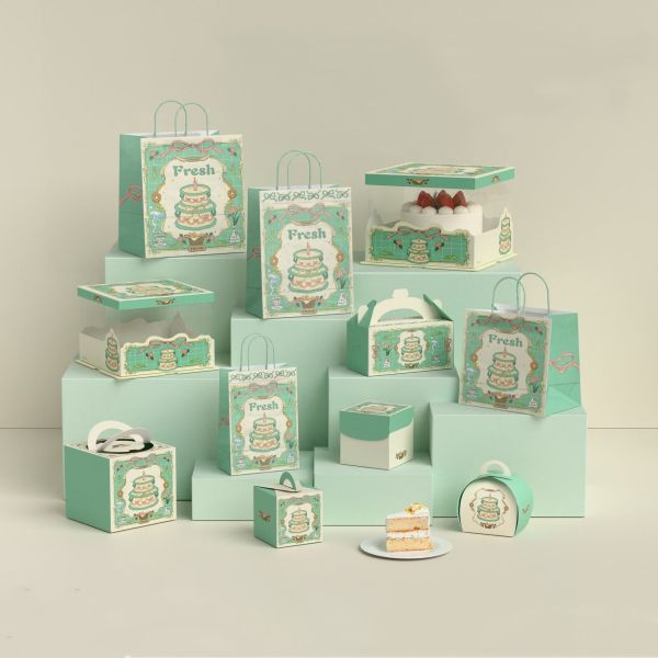 Cake 300g White Cardboard Paper Box for Baked Goods Packaging