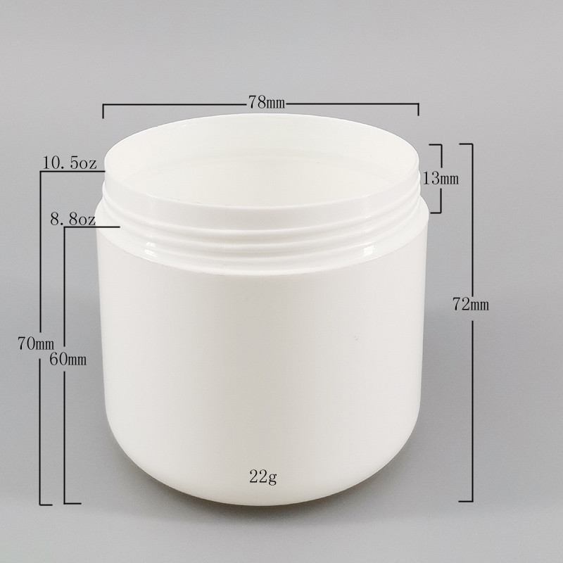 PET Cylindrical 22 g 8.8 oz Empty Cosmetic Cream Jars