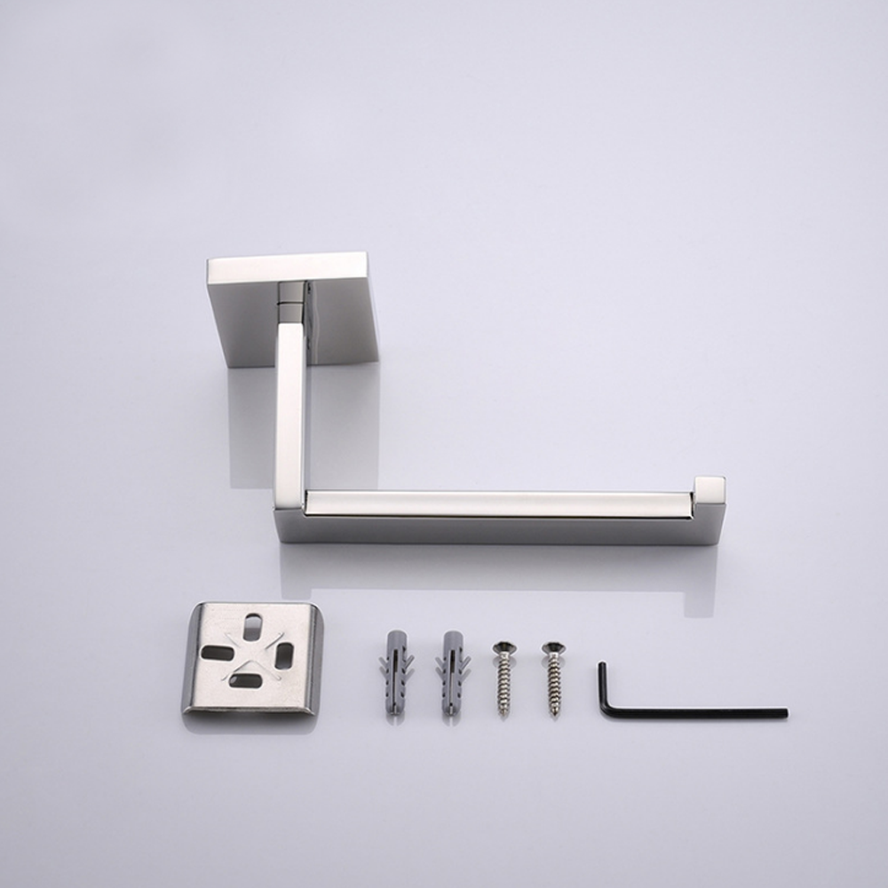 Luxury Bathroom Hardware Accessories Chrome Finished Adhesive Toilet Roll Holder
