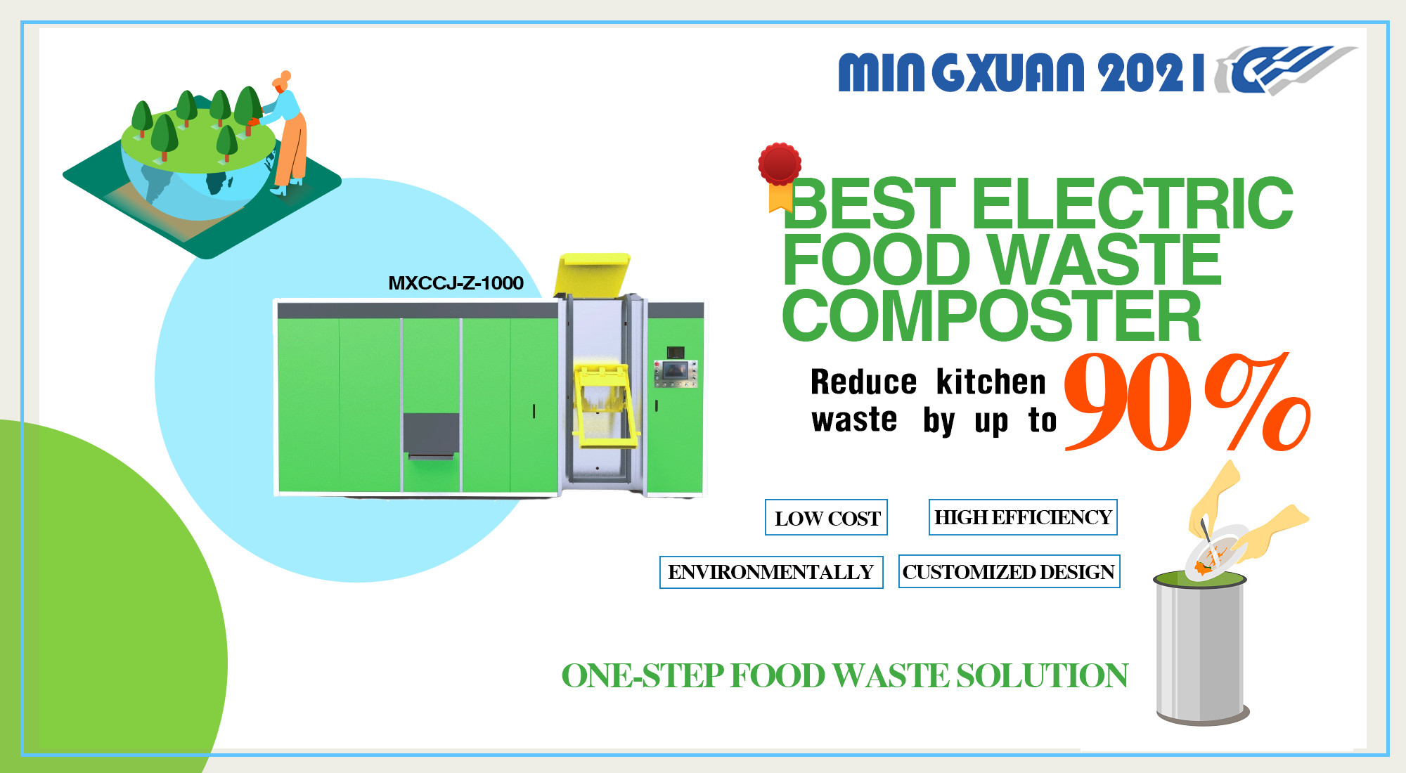 Hotel Food Waste Recycling Machine 2000kg Fully Automatic Organic Waste Converter