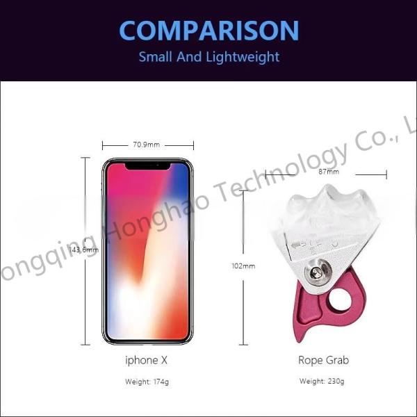 Stay Safe While Climbing Lightweight Aluminum Rope Grab for Essential Fall Protection