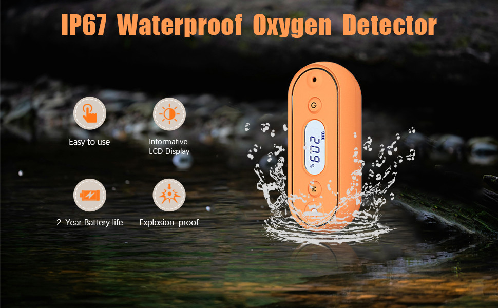 IP67 Waterproof Oxygen Gas Detector Personal O2 Sensor