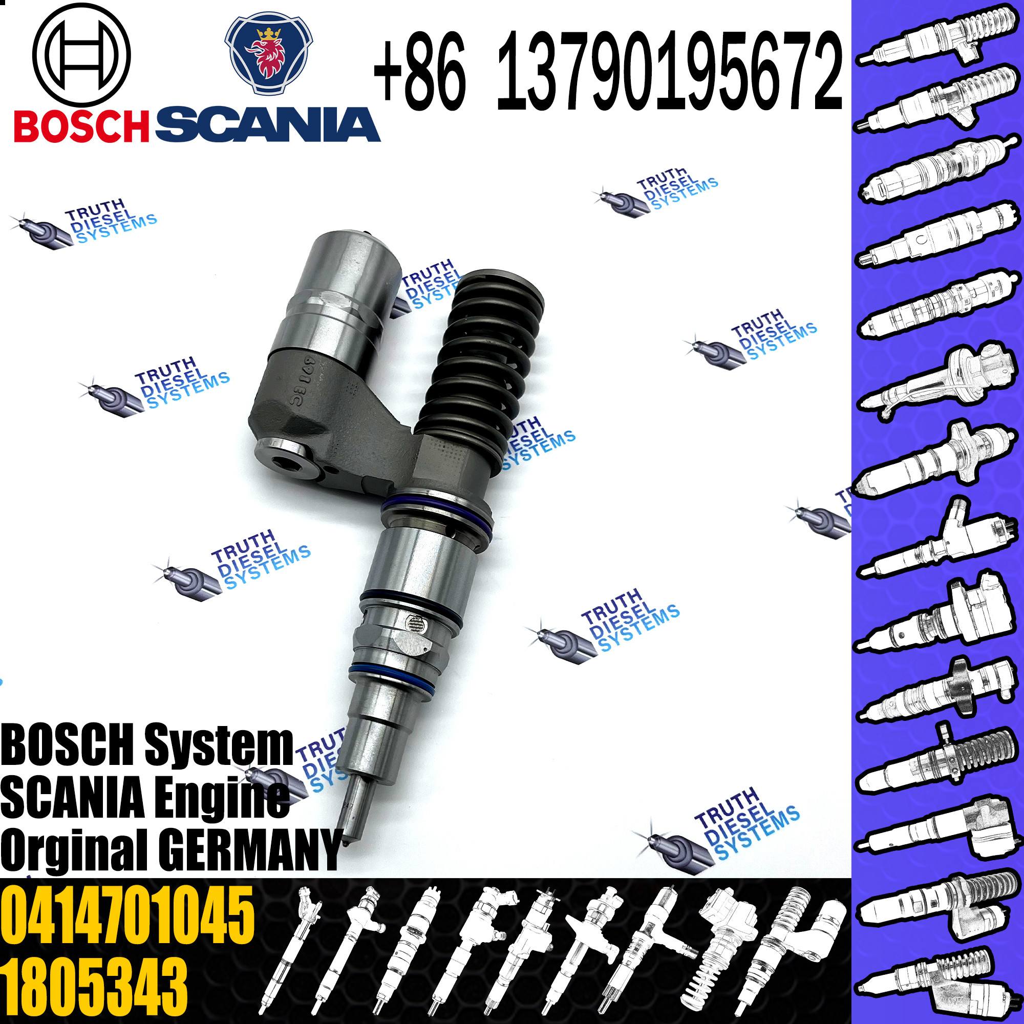 BOSCH injetor 0414701045 0414701067 Diesel fuel Unit pump assembly 0414701045 1805343 for 2004-Scania 10.6 Lt engine