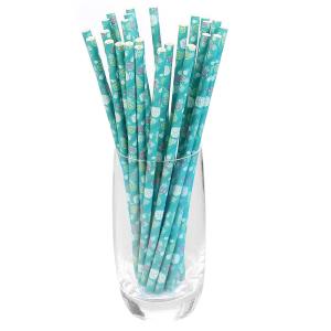 China 197mm 8mm No Plastic Green Reusable Biodegradable Paper Straw wholesale