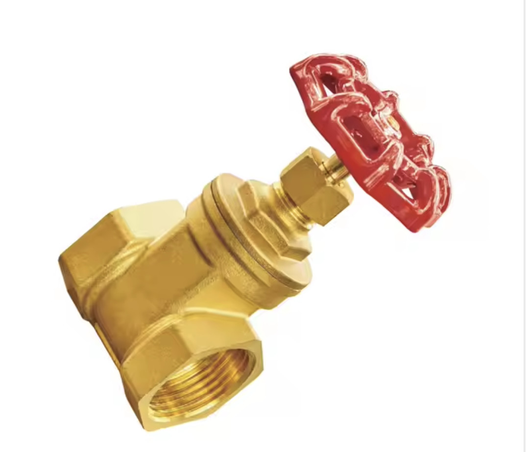 Female Thread Connection Brass Gate Valve Hex Gold Color In F/F Iso228/1 For Water