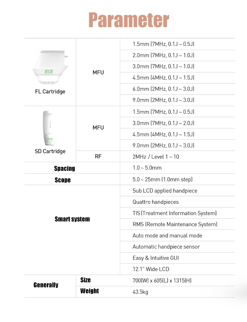 MFU RF Ultrasonic Hifu Beauty Machine For Face Lifting Skin Tightening Wrinkle Reduction Body Firming Treatment