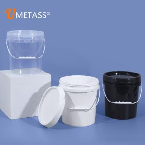 China Bulk Big PP Plastic Food Storage Buckets 6 Litre 6000ml Red Yellow Translcuent wholesale