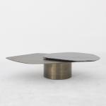 Living Room Stainless Steel Rotatable Coffee Table With Antique Bronze Satin