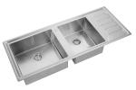 1200mm Length Handcraft Kitchen Sink With Drainboard Double Bowl