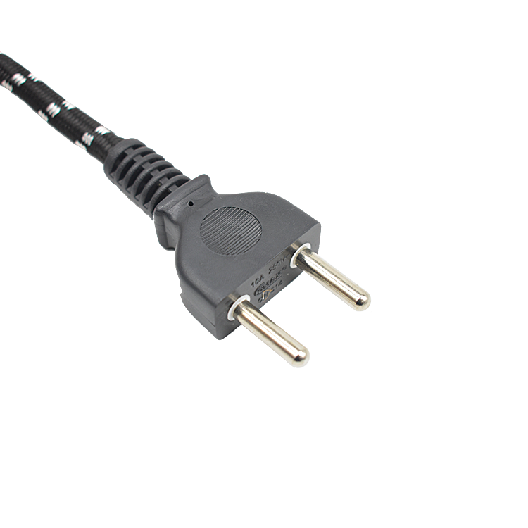 Commercial Power Cord Extension Cord VDE/SNI/KC 2 Round Pin Plug for Electric Iron in Dubai Middle-Eastern Market