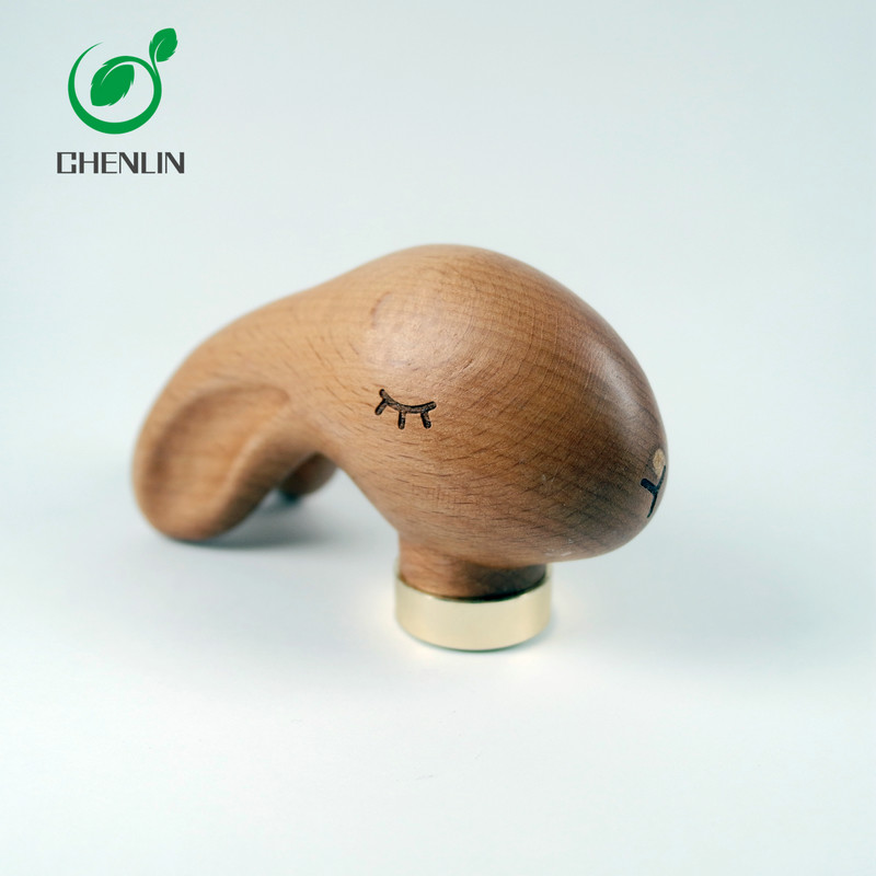 Walnut log solid animal carving bent umbrella handle head black walnut solid wood umbrella