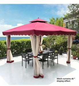 China 3*3M Outdoor Courtyard Gazebo With Steel Frame Anti Rust Coated wholesale