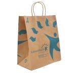 Food Grade Handle Fast Food Kraft Paper Bag FSC Certified