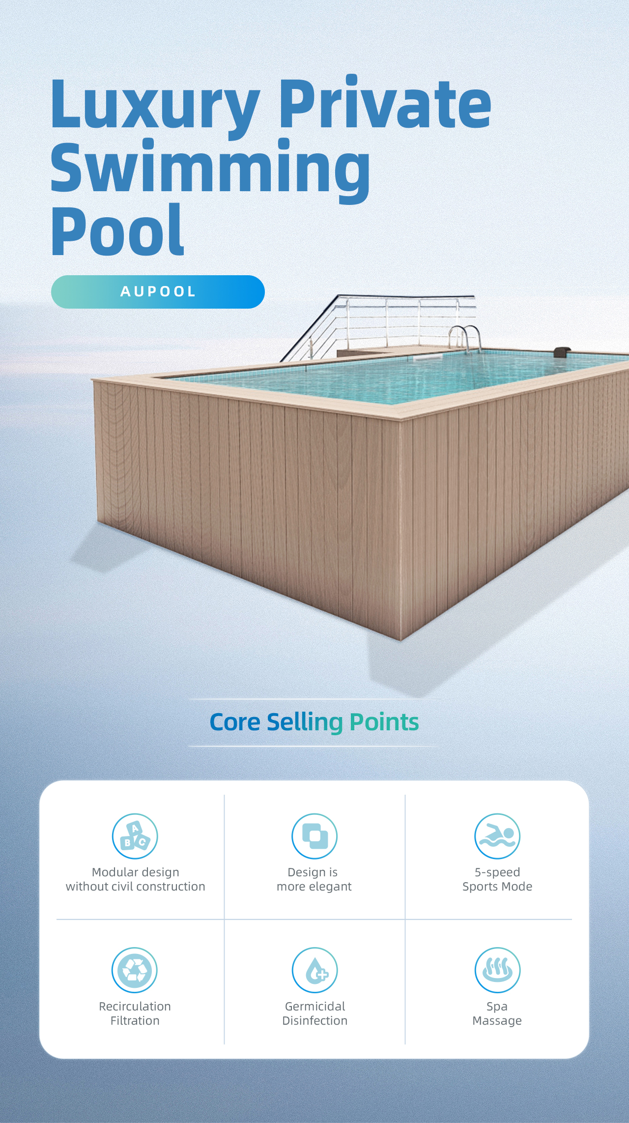 Clear Acrylic Panel Aupool Portable Outdoor Freestanding Container Luxury House Villa