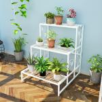 Iron Garden Plant Display Stand Shelves For Large Flower Pot Rack Display 3