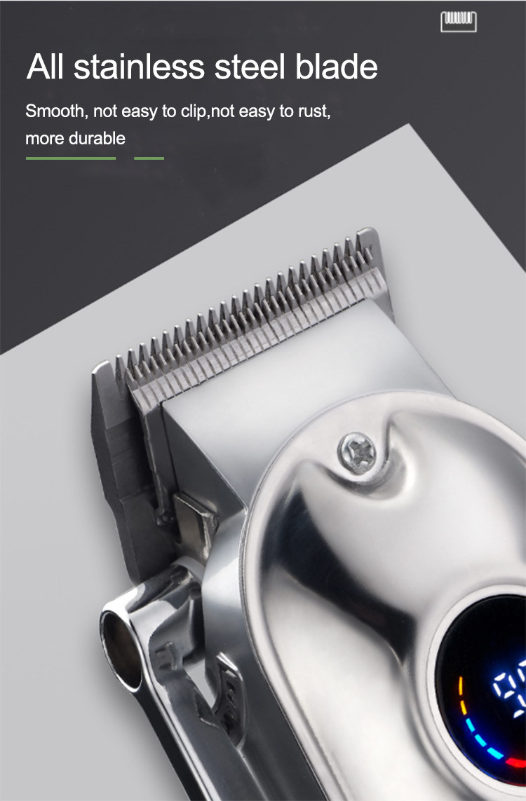 100% Waterproof Cordless Pro Home Barber Kit LED Display for Men