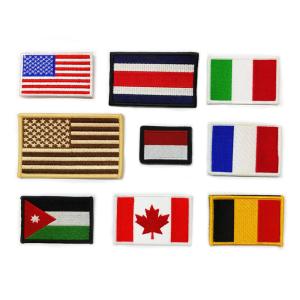 China American Canada National Embroidery Flag Patch Customized Shape Size For Military Bag wholesale