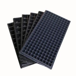 China Floor Bough Pot PS PVC Black Plastic Seedling Tray With Dome For Microgreens wholesale