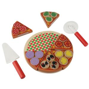 China Wooden Beech Wood Pizza Food DIY Toys Kitchen Toy Set for Children Role Play Unisex wholesale