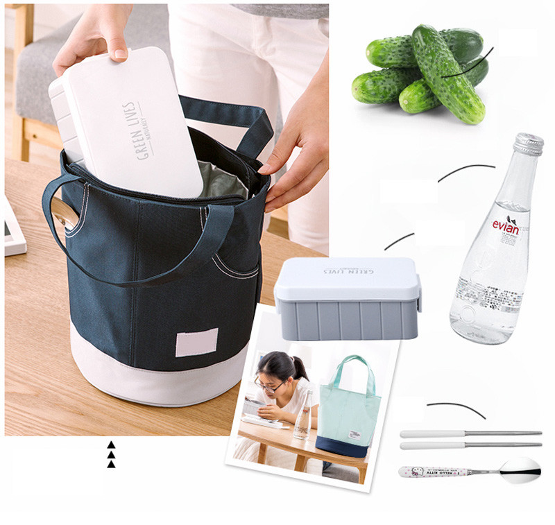 Custom Logo Oxford Korean Gym Zipper Lunch Insulated Bag For Office