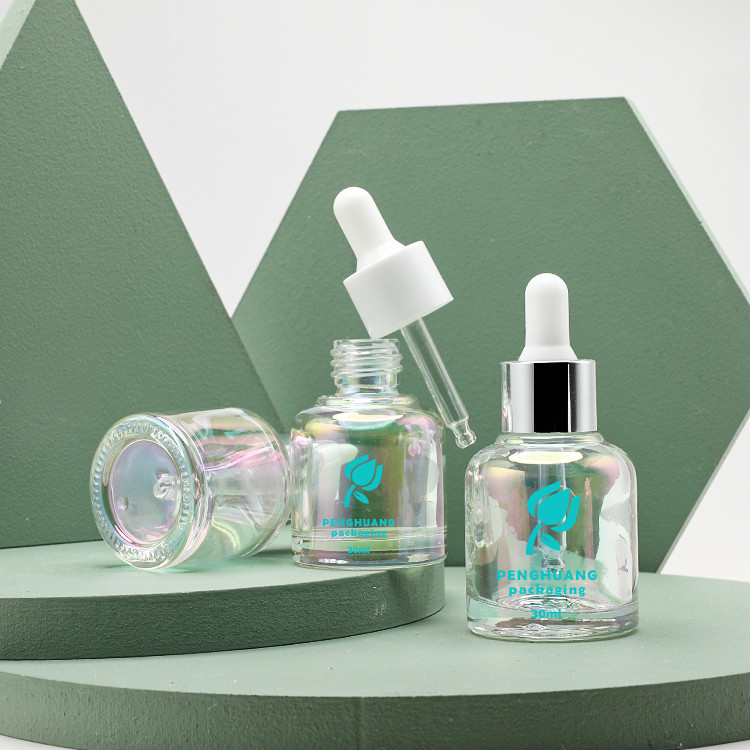 30ml Cosmetic packaging Essential Oil Bottles Round Skin Care Serum Bottles Dropper