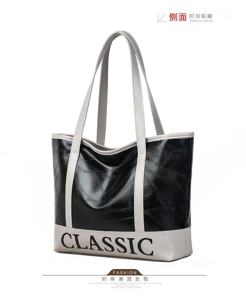 Women Oem Fashion Leather Handbags Oversize Green Black