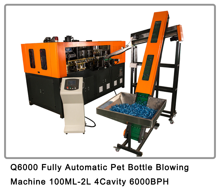 Fully Auto 6 Cavity PET Bottle Blowing Machine 49kw 6kg/Cm2
