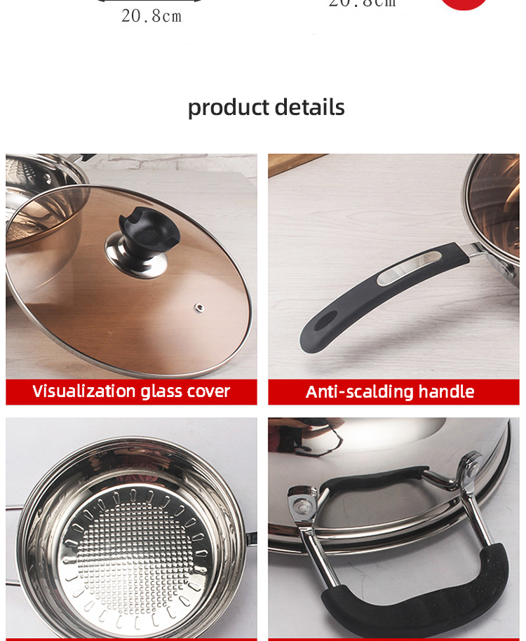 The New Listing 12 PCS Stainless Steel Cooking Set Pots And Pans Cookware Sets Cooking Soup Pots Set
