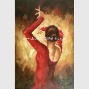 China Modern Handmade Flamenco Dancer Oil Painting , Abstract Wall Art Canvas Painting wholesale