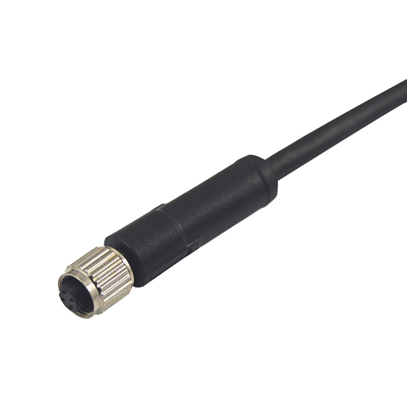 Straight Molded Waterproof Cable Connector 4P 5P 3P 2P Coding A Female M5 Connector