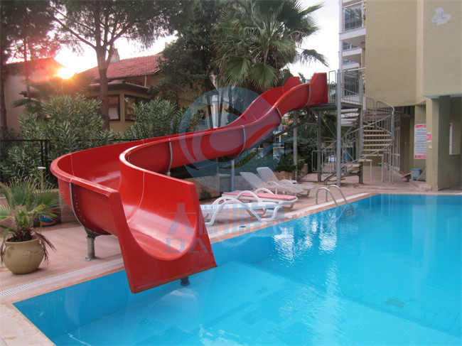 Customized Big Curve Water Slide Complex Spiral Pool Slide For Adults Kids